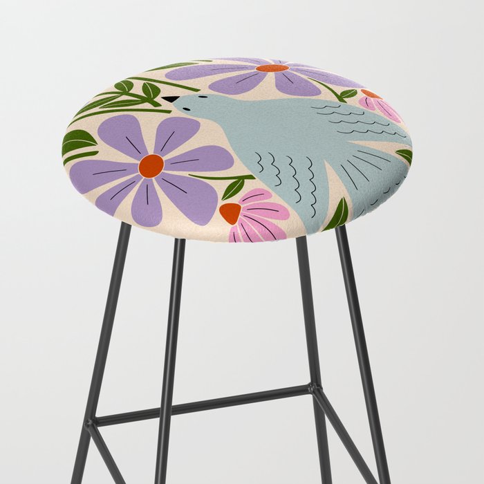 Freedom - Bird and Flowers Stool Gallery Image 2