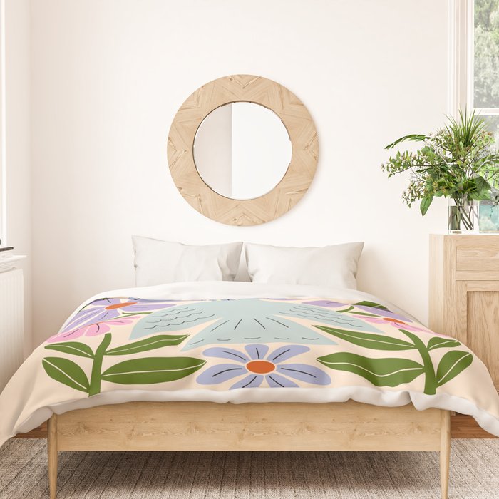 Freedom - Bird and Flowers Duvet Cover Gallery Image 3