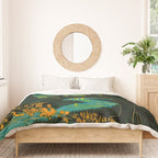 Magical Dark Fantasy Forest Woodblock Duvet Cover Gallery Image 3