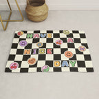 Have A Nice Day. Y2k Stickers, Black & White Checker Rug Gallery Image 1