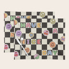 Have A Nice Day. Y2k Stickers, Black & White Checker Placemat Gallery Image 1