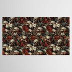 Skull and Floral Pattern Tablecloth Gallery Image 2