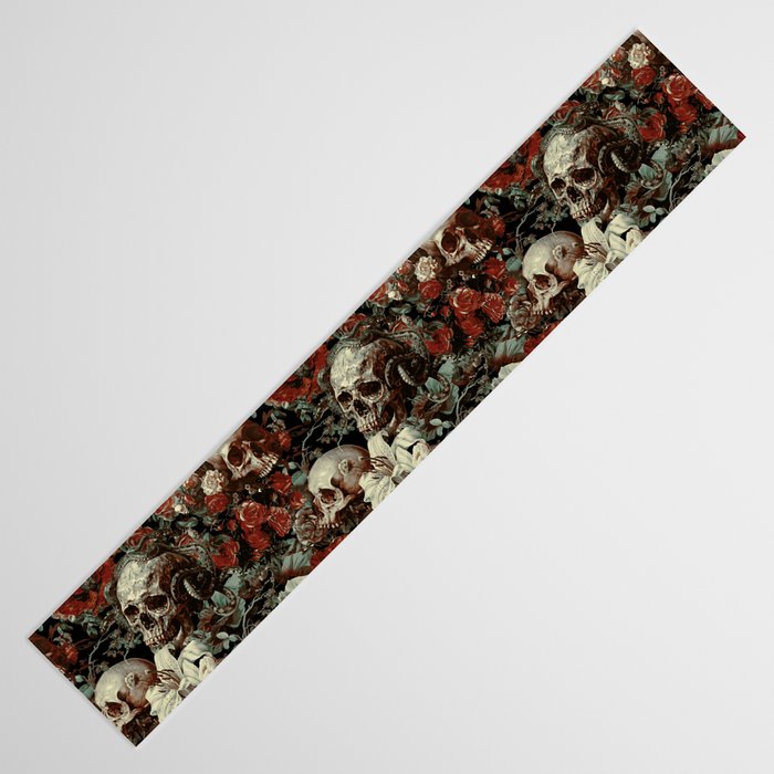 Skull and Floral Pattern Table Runner Gallery Image 3