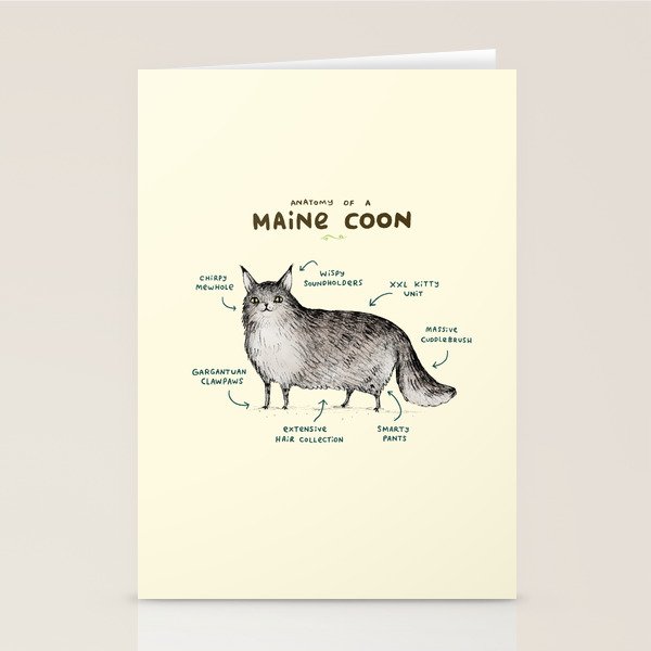 Anatomy of a Maine Coon Stationery Card Gallery Image 1