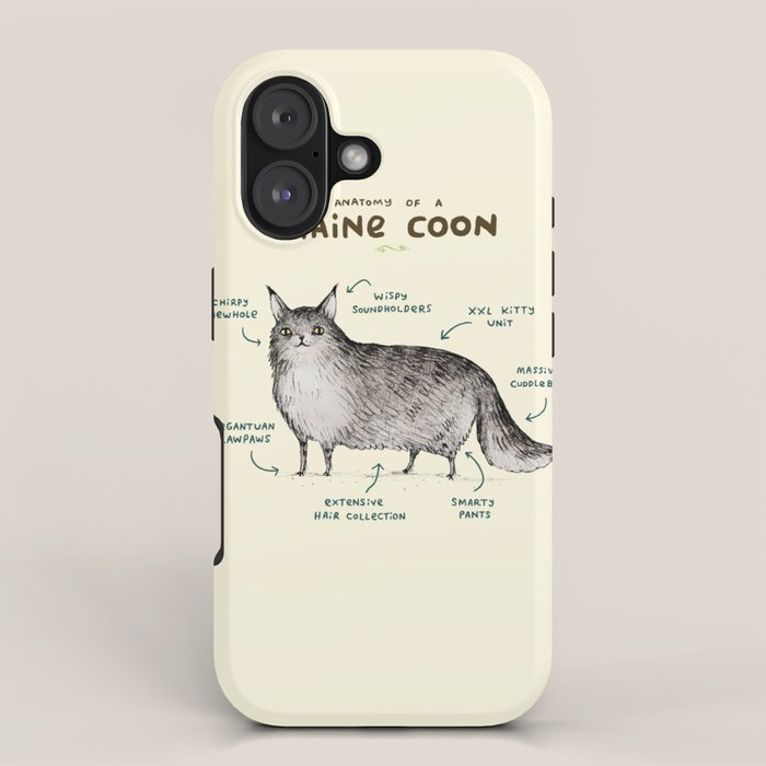 Anatomy of a Maine Coon iPhone Case Gallery Image 1