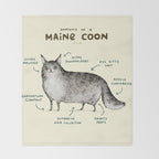 Anatomy of a Maine Coon Throw Blanket Gallery Image 2