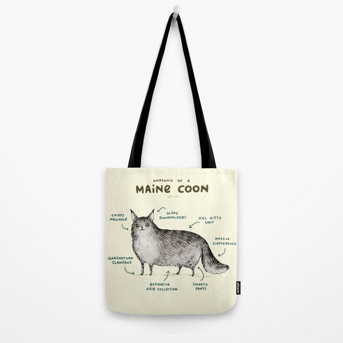 Anatomy of a Maine Coon Tote Bag Gallery Image 2