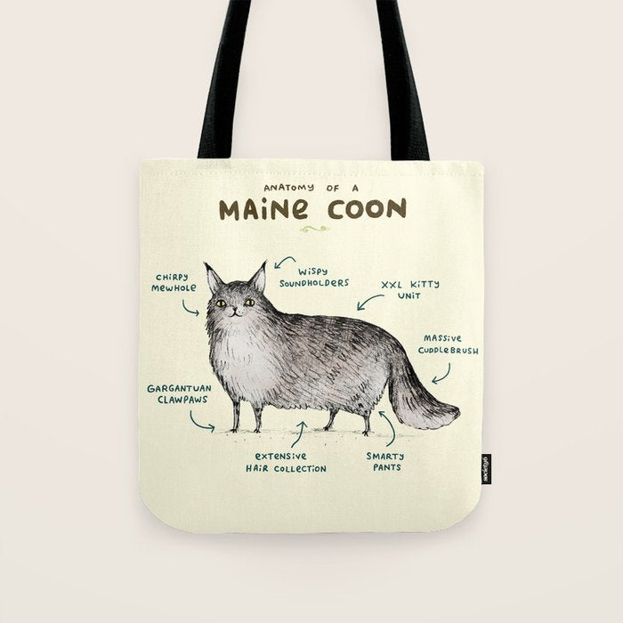 Anatomy of a Maine Coon Tote Bag Gallery Image 1