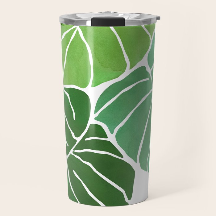 Monstera Tropical Plant Painting Travel Mug Gallery Image 1