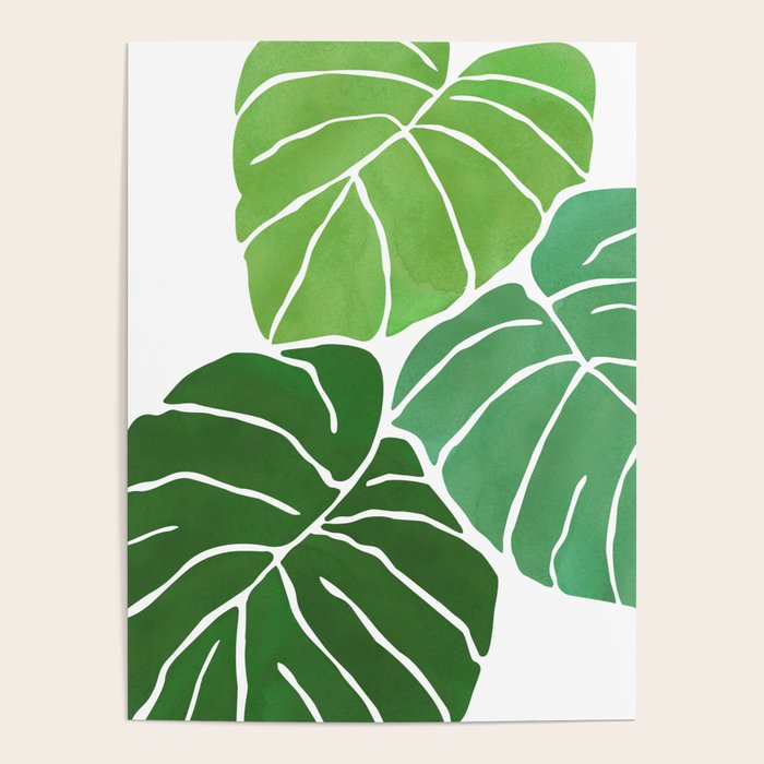 Monstera Tropical Plant Painting Poster Gallery Image 4