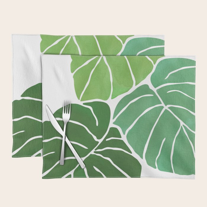 Monstera Tropical Plant Painting Placemat Gallery Image 1