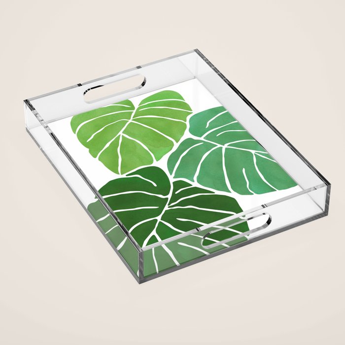Monstera Tropical Plant Painting Acrylic Tray Gallery Image 1