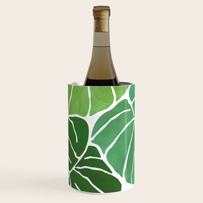 Monstera Tropical Plant Painting Wine Chiller Gallery Image 1