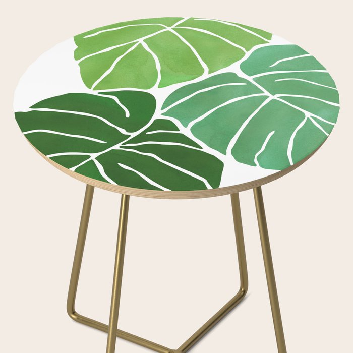 Monstera Tropical Plant Painting Side Table Gallery Image 2