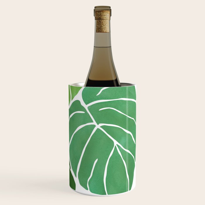 Monstera Tropical Plant Painting Wine Chiller Gallery Image 3