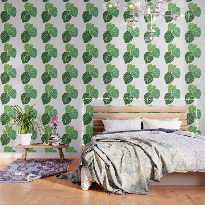 Monstera Tropical Plant Painting Wallpaper Gallery Image 1