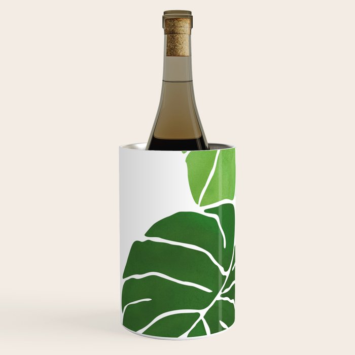 Monstera Tropical Plant Painting Wine Chiller Gallery Image 2