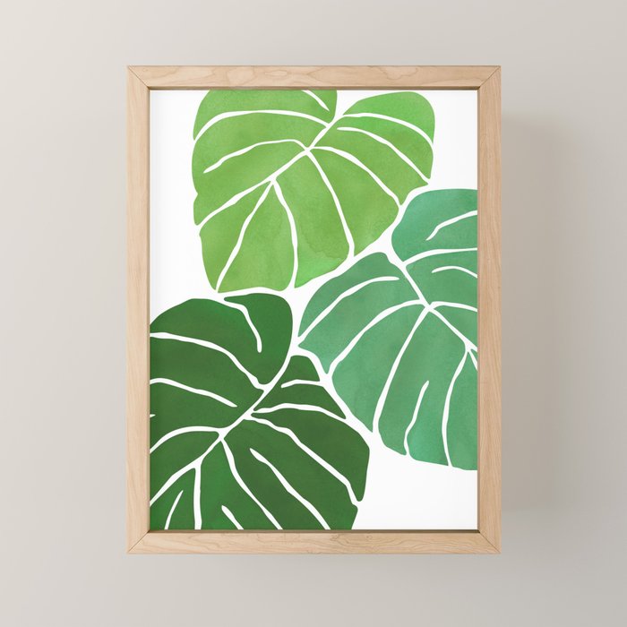 Monstera Tropical Plant Painting Mini Art Print Gallery Image 1