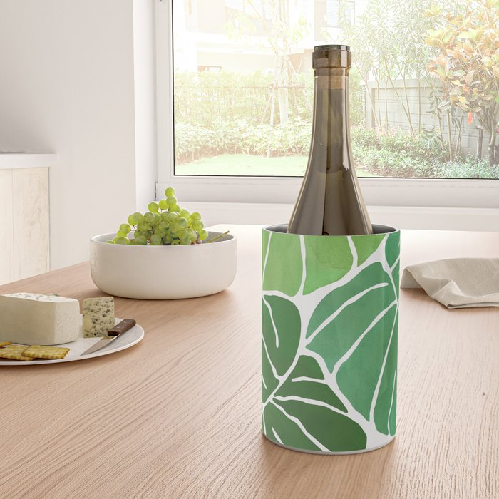 Monstera Tropical Plant Painting Wine Chiller Gallery Image 4