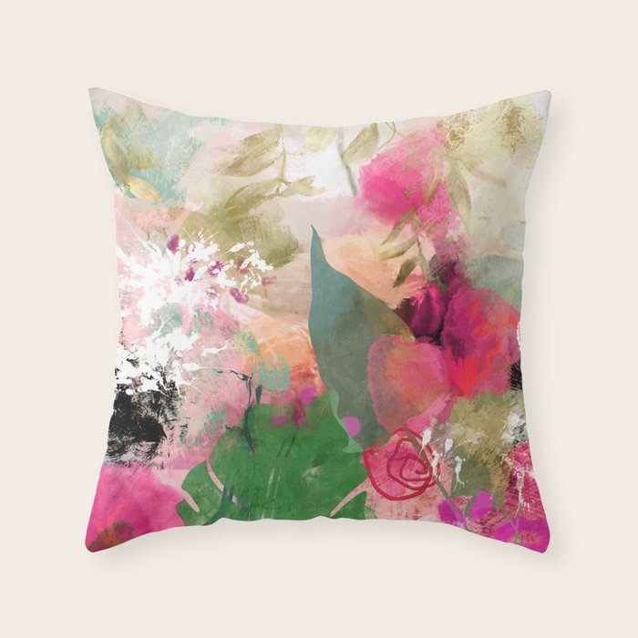 pink summer wind Throw Pillow Gallery Image 6