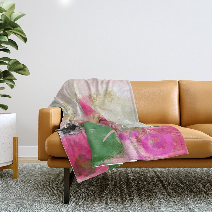 pink summer wind Throw Blanket Gallery Image 1