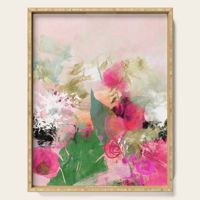 pink summer wind Serving Tray Gallery Image 1