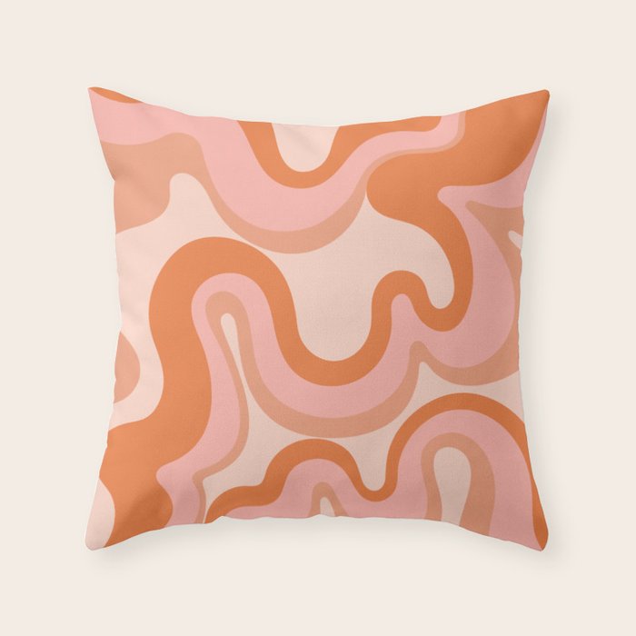 Groovy Swirl - Earth Tones Throw Pillow Gallery Image 1