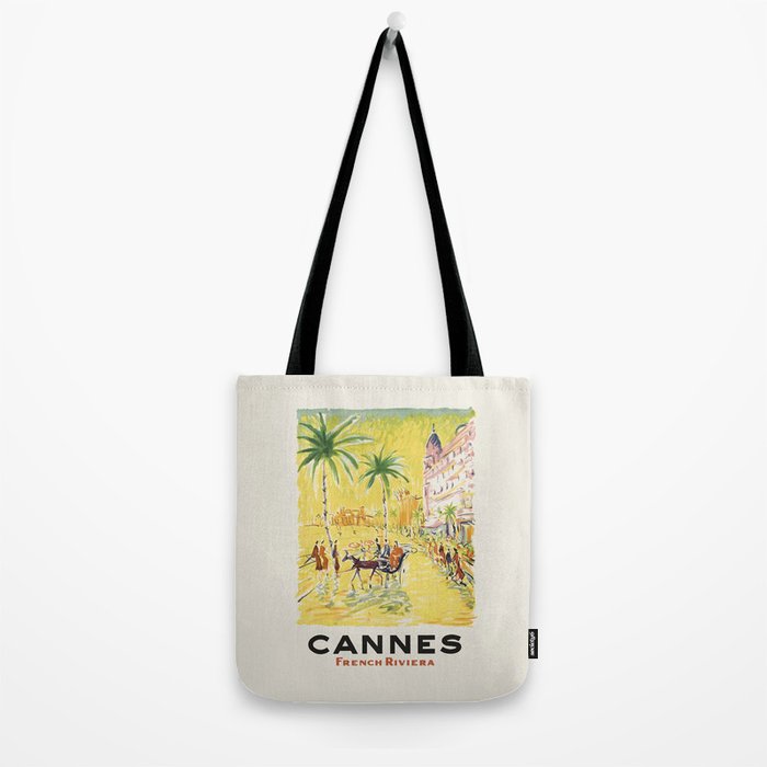 Cannes Vintage Travel Poster, 1950s Tote Bag Gallery Image 2