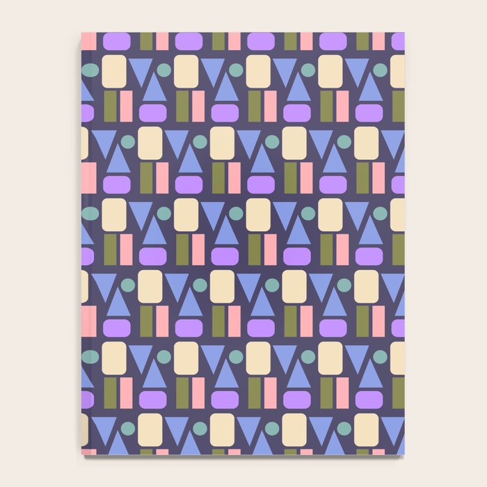 Mid-century Geometric Color Fun - Dark Blue Notebook Gallery Image 4