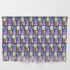 Mid-century Geometric Color Fun - Dark Blue Wall Hanging Gallery Image 1