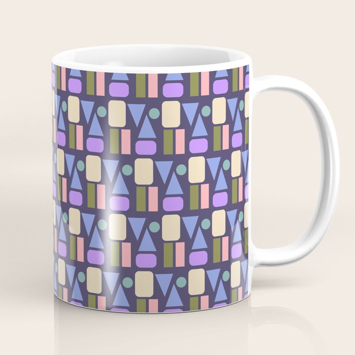 Mid-century Geometric Color Fun - Dark Blue Coffee Mug Gallery Image 1