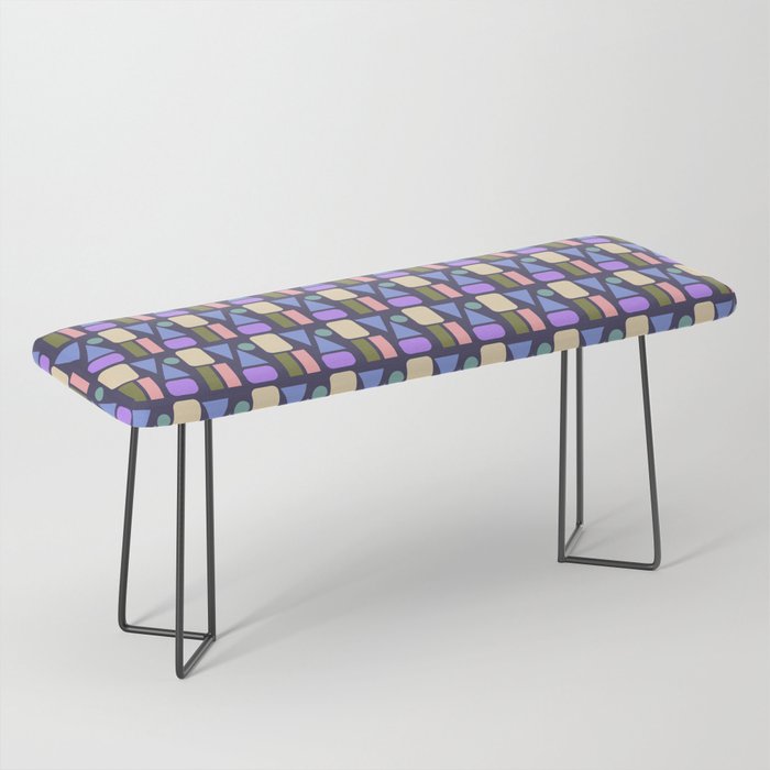Mid-century Geometric Color Fun - Dark Blue Bench Gallery Image 1