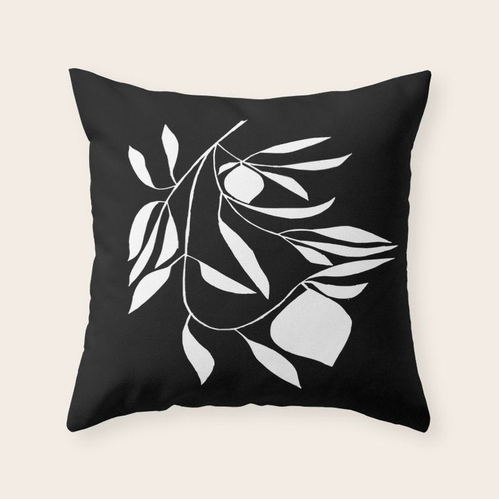 Lemon Tree In Black  Throw Pillow Gallery Image 6