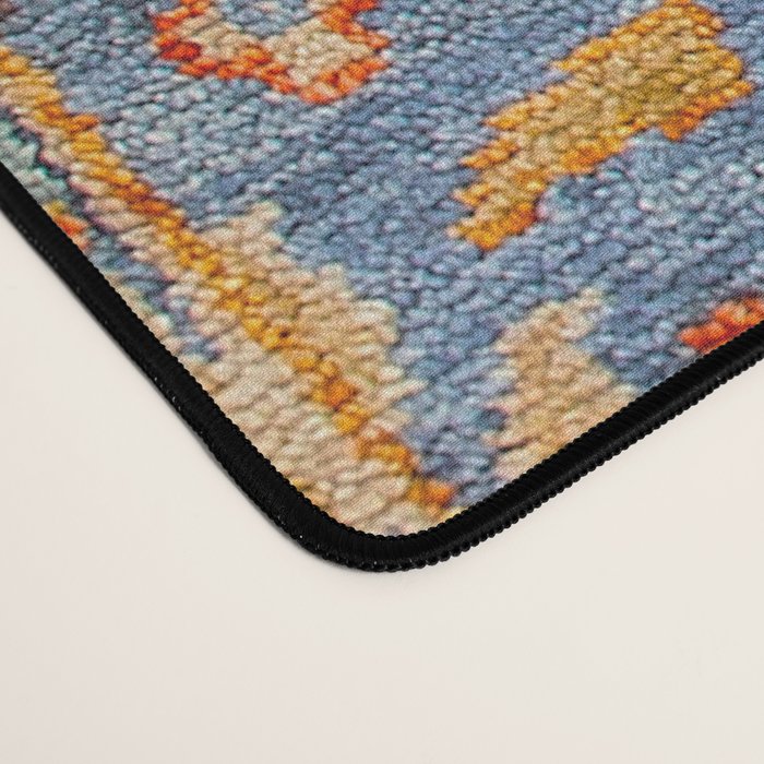 Cornflower Blue Saffron Antique Indian Agra Desk Mat Gallery Image 4