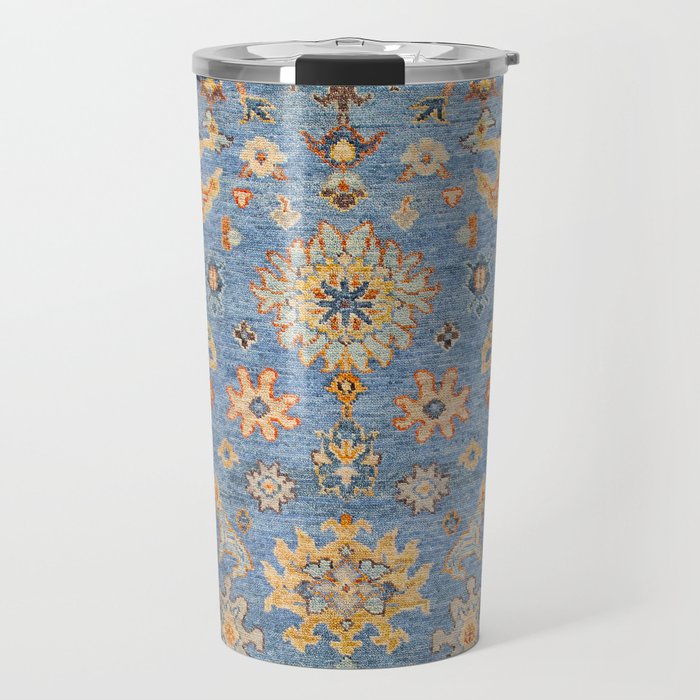 Cornflower Blue Saffron Antique Indian Agra Travel Mug Gallery Image 1