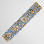 Cornflower Blue Saffron Antique Indian Agra Table Runner Gallery Image 3