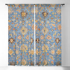 Cornflower Blue Saffron Antique Indian Agra Window Curtain Gallery Image 5