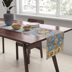 Cornflower Blue Saffron Antique Indian Agra Table Runner Gallery Image 2
