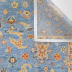 Cornflower Blue Saffron Antique Indian Agra Wall Tapestry Gallery Image 3