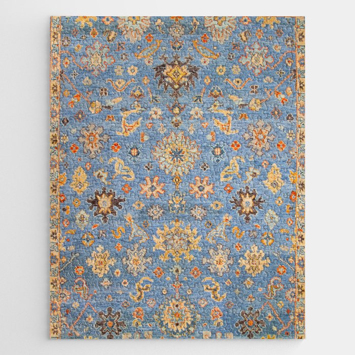 Cornflower Blue Saffron Antique Indian Agra Jigsaw Puzzle Gallery Image 1