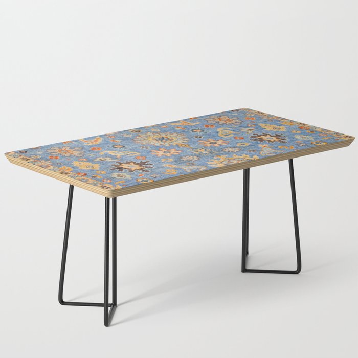 Cornflower Blue Saffron Antique Indian Agra Coffee Table Gallery Image 1