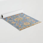 Cornflower Blue Saffron Antique Indian Agra Yoga Mat Gallery Image 2