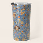 Cornflower Blue Saffron Antique Indian Agra Travel Mug Gallery Image 3