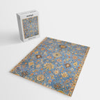 Cornflower Blue Saffron Antique Indian Agra Jigsaw Puzzle Gallery Image 2