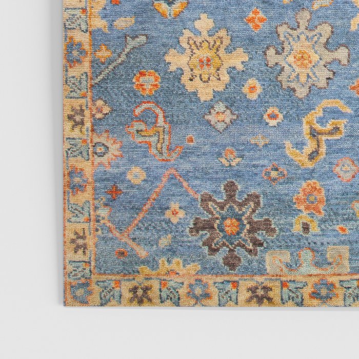 Cornflower Blue Saffron Antique Indian Agra Poster Gallery Image 3