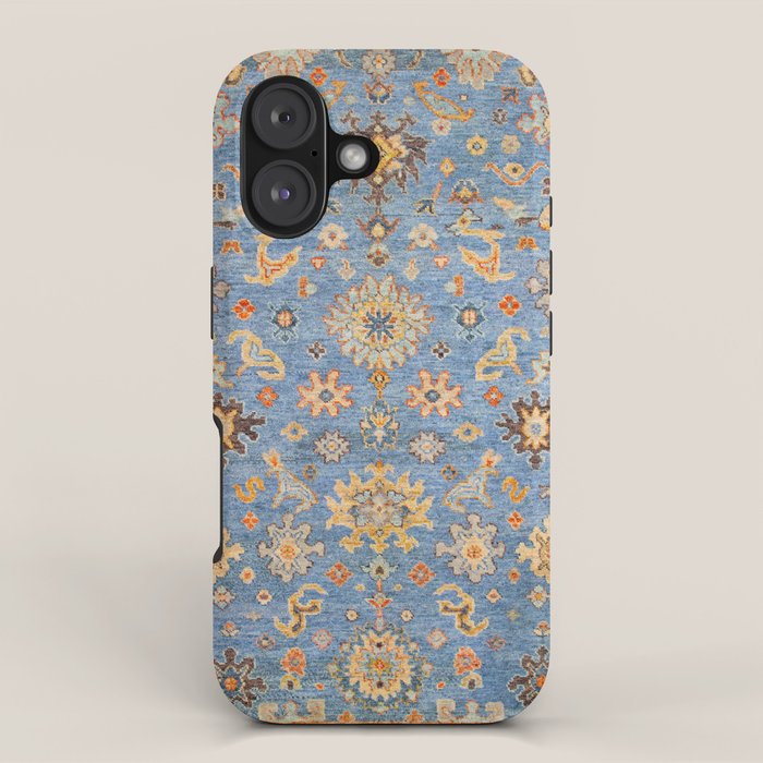 Cornflower Blue Saffron Antique Indian Agra iPhone Case Gallery Image 1