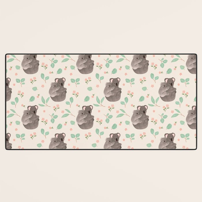 Koala and Eucalyptus Pattern Desk Mat Gallery Image 3