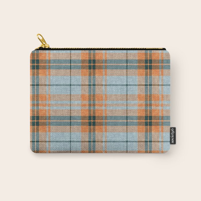 fall plaid - orange and blue Carry All Pouch Gallery Image 1