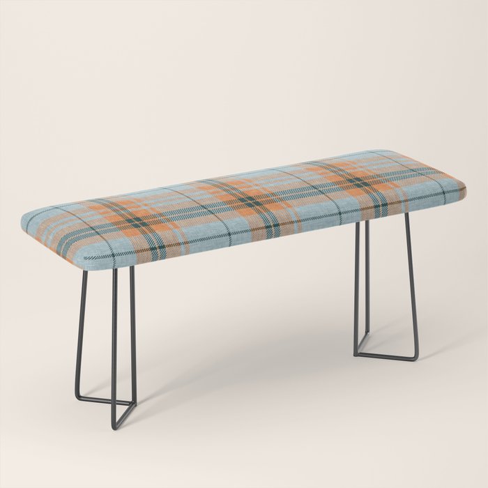 fall plaid - orange and blue Bench Gallery Image 1