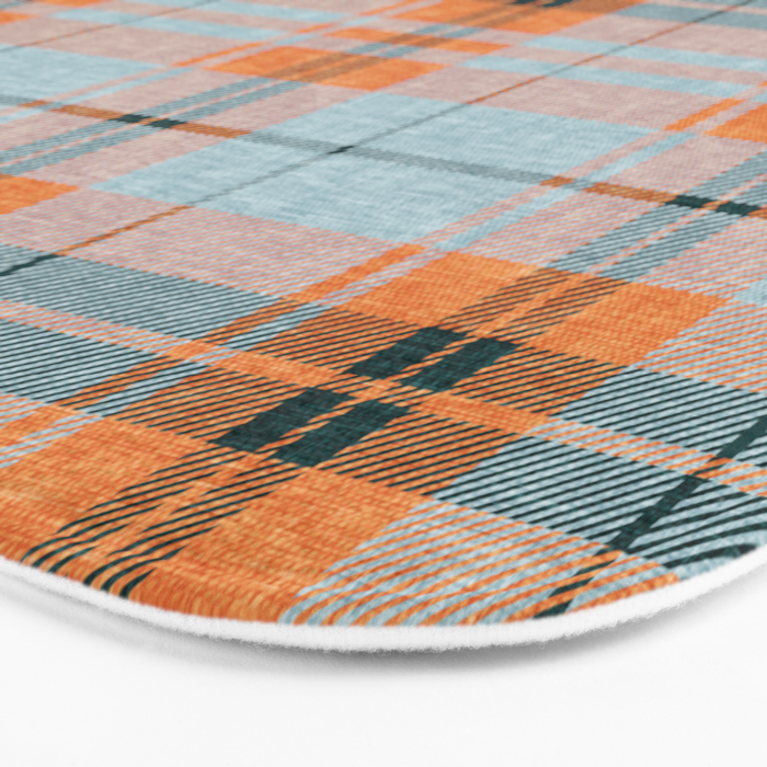 fall plaid - orange and blue Bath Mat Gallery Image 3